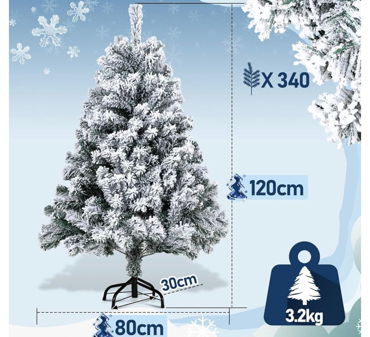 Albero Natale con neve