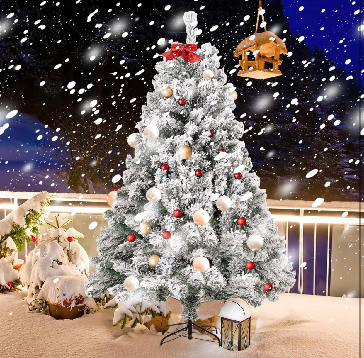 Albero Natale con neve